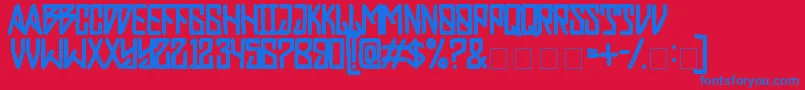 Fonte RebelPower – fontes azuis em um fundo vermelho