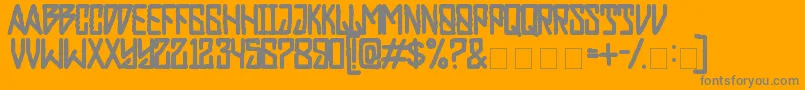 RebelPower-fontti – harmaat kirjasimet oranssilla taustalla