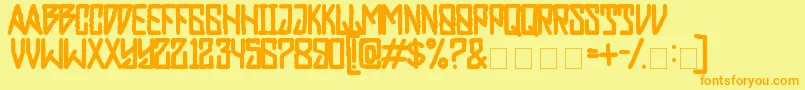 RebelPower Font – Orange Fonts on Yellow Background