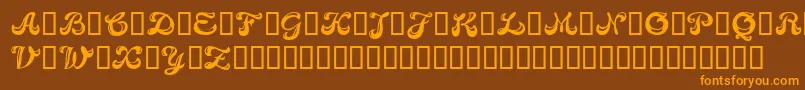 Candb-Schriftart – Orangefarbene Schriften auf braunem Hintergrund