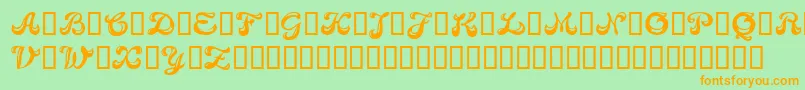 Weitere Informationen zur Candb-Schriftart Candb-Schriftart – Orangefarbene Schriften auf grünem Hintergrund