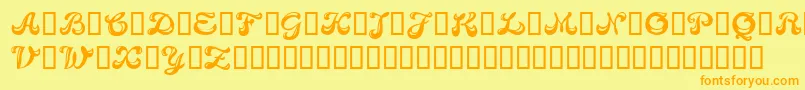 Candb Font – Orange Fonts on Yellow Background