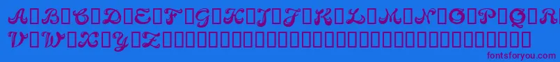Candb Font – Purple Fonts on Blue Background