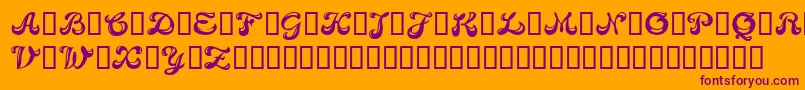 フォントCandb – オレンジの背景に紫のフォント