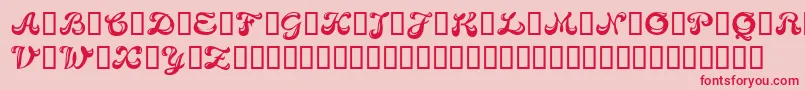 Candb Font – Red Fonts on Pink Background