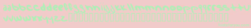 フォントWiseRabbitSays – ピンクの背景に緑の文字