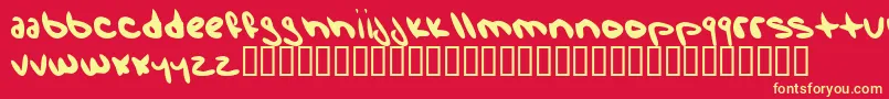 フォントWiseRabbitSays – 黄色の文字、赤い背景