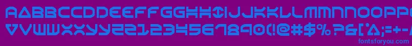 フォントOberoncond – 紫色の背景に青い文字