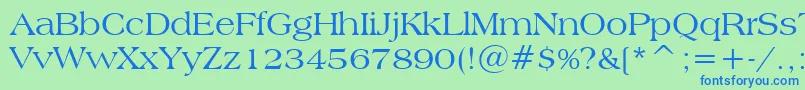 AmericanaBt Font – Blue Fonts on Green Background