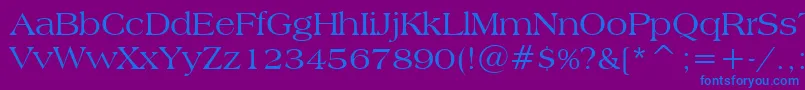 フォントAmericanaBt – 紫色の背景に青い文字