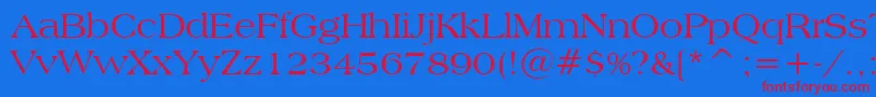 AmericanaBt Font – Red Fonts on Blue Background