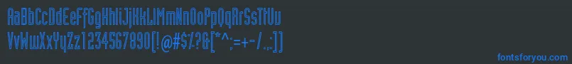 IndustrialtstdInline Font – Blue Fonts on Black Background