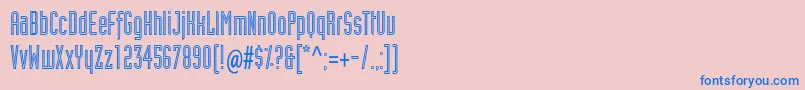 IndustrialtstdInline Font – Blue Fonts on Pink Background