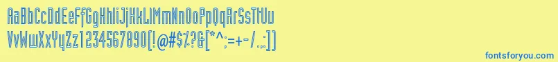 IndustrialtstdInline Font – Blue Fonts on Yellow Background