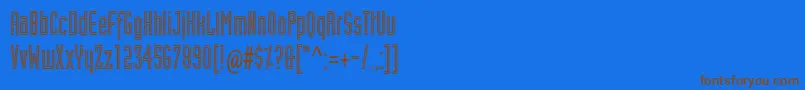 IndustrialtstdInline Font – Brown Fonts on Blue Background