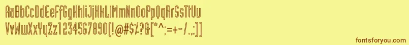 IndustrialtstdInline Font – Brown Fonts on Yellow Background
