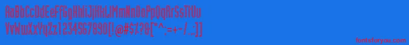 IndustrialtstdInline Font – Red Fonts on Blue Background