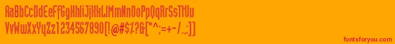 IndustrialtstdInline Font – Red Fonts on Orange Background