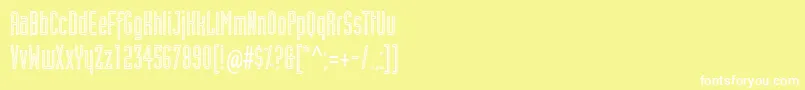 フォントIndustrialtstdInline – 黄色い背景に白い文字