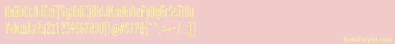 IndustrialtstdInline Font – Yellow Fonts on Pink Background