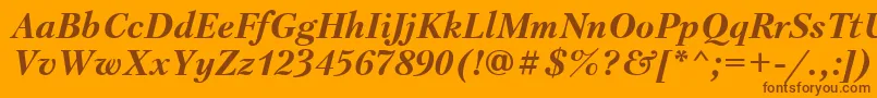 Шрифт PetersburgBolditalic – коричневые шрифты на оранжевом фоне
