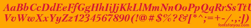 PetersburgBolditalic Font – Red Fonts on Orange Background