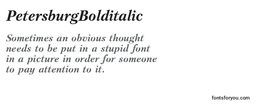 Review of the PetersburgBolditalic Font