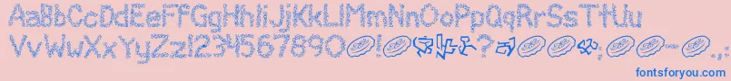 Clawless Font – Blue Fonts on Pink Background