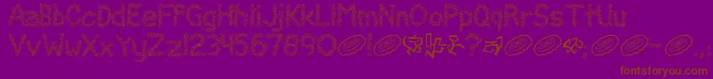 Clawless-Schriftart – Braune Schriften auf violettem Hintergrund