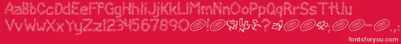 Clawless Font – Pink Fonts on Red Background