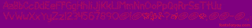 Clawless Font – Red Fonts on Purple Background