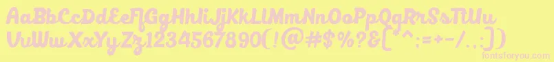 Шрифт BlackfatDemo – розовые шрифты на жёлтом фоне