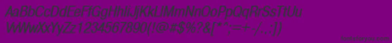 A1011helvetikaCondensedItalic Font – Black Fonts on Purple Background