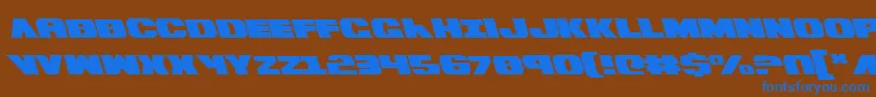 BummerLeftalic Font – Blue Fonts on Brown Background