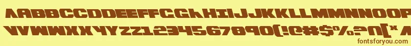 BummerLeftalic Font – Brown Fonts on Yellow Background