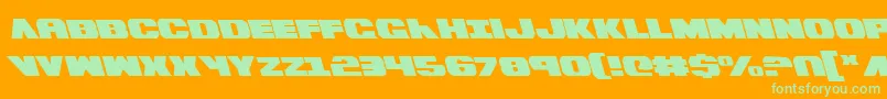 BummerLeftalic Font – Green Fonts on Orange Background