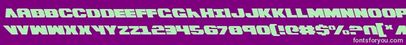 BummerLeftalic Font – Green Fonts on Purple Background