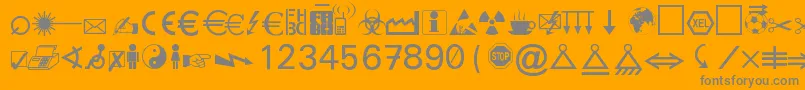 フォントMarvosym – オレンジの背景に灰色の文字