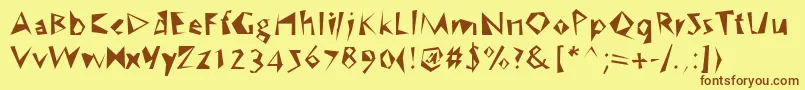 WcSpeedBta Font – Brown Fonts on Yellow Background