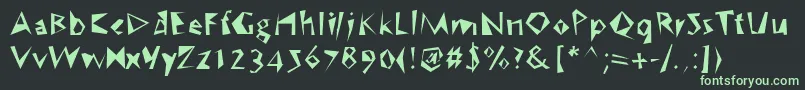 フォントWcSpeedBta – 黒い背景に緑の文字