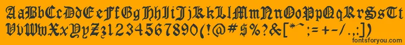 GothicrusCondenced Font – Black Fonts on Orange Background