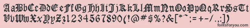 GothicrusCondenced Font – Black Fonts on Pink Background