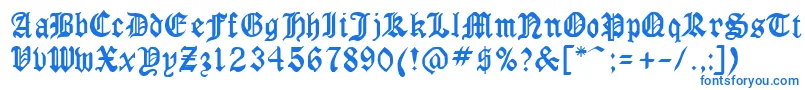 フォントGothicrusCondenced – 白い背景に青い文字