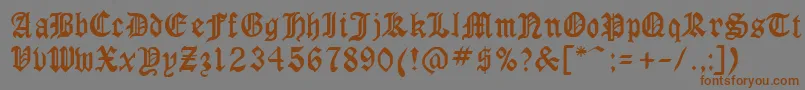 GothicrusCondenced Font – Brown Fonts on Gray Background