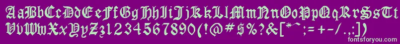 GothicrusCondenced Font – Green Fonts on Purple Background