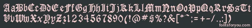 GothicrusCondenced Font – Pink Fonts on Black Background