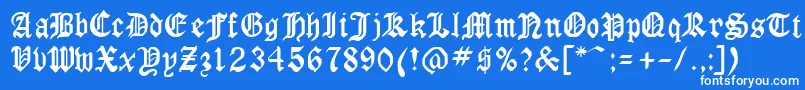 GothicrusCondenced Font – White Fonts on Blue Background