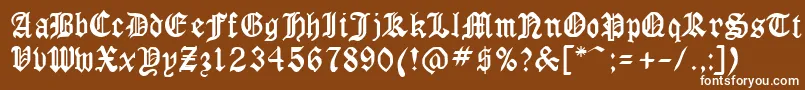 GothicrusCondenced Font – White Fonts on Brown Background