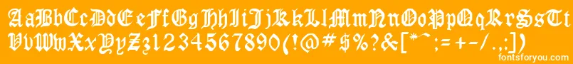 Czcionka GothicrusCondenced – białe czcionki na pomarańczowym tle