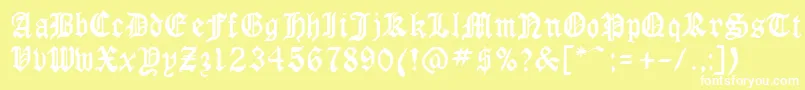 GothicrusCondenced Font – White Fonts on Yellow Background